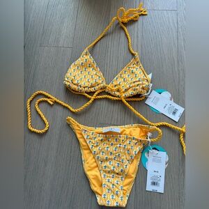 Rhode x Target Yellow Floral Bikini and Skirt